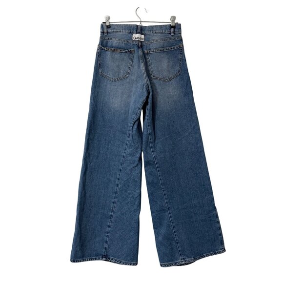 Ganni Camfield Medium Denim Wide Leg Jeans Womens Size 25 - Picture 4 of 7
